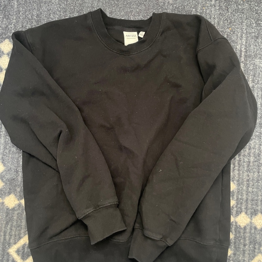 Aritiza sweatfleece Black Crewneck Sweater women M
